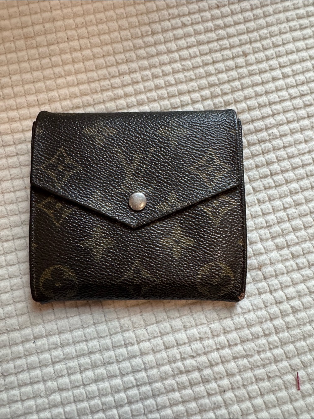 Used Louis Vuitton Monogram Compact Wallet - Dark Brown with COA